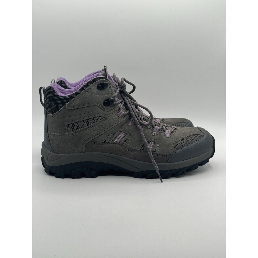 Bearpaw Corsica Women's Waterproof Hiking Boots Grey Fog Purple Leather Size 12